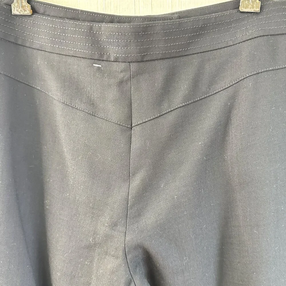 Jaeger London Women's Black Wool Flared Pants Sz 10